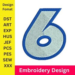 embroidery numbers, embroidery design, 6 number, machine embroidery pattern, number embroidery, number , embroidery