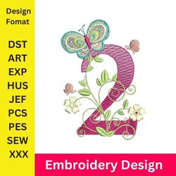 embroidery numbers, embroidery design, 2 number, machine embroidery pattern, number embroidery, number , embroidery