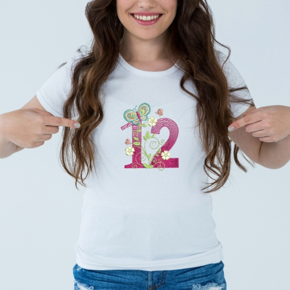 Embroidery Numbers Embroidery Design 12 Number Machine Embroidery Pattern Number Embroidery Number  1