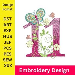 embroidery numbers, embroidery design, 11 number, machine embroidery pattern, number embroidery, number , embroidery