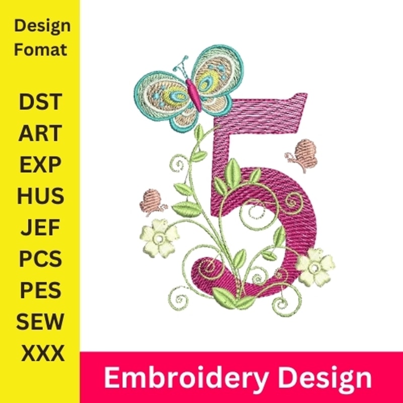 Embroidery Numbers Embroidery Design 5 Number Machine Embroidery Pattern Number Embroidery Number 0