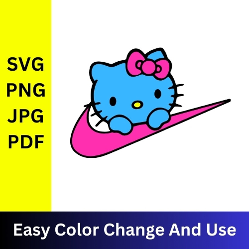 Hello Kitty Nike Logo SVG PNG JPG PDF  Nike Logo Design Nike Logo Color Change Nike PNG Nike SVG Ni 0