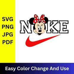 minnie nike logo, nike logo, new nike logo, digital logo, nike logo bundle layered svg, cut files, svg, just do it