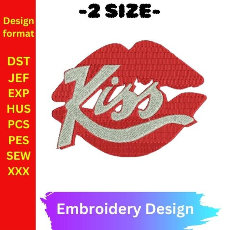 Lips Kiss Machine Embroidery Design Tiny Kiss Embroidery Filled Lips Embroidery Design Kissy Lips D 0