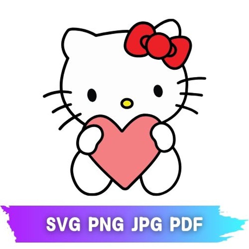 Hello Kitty PNG SVG PNG JPG PDF Hello Kitty Clipart Cuttable Hello Kitty PNG Cricut File Hello Kitt 0