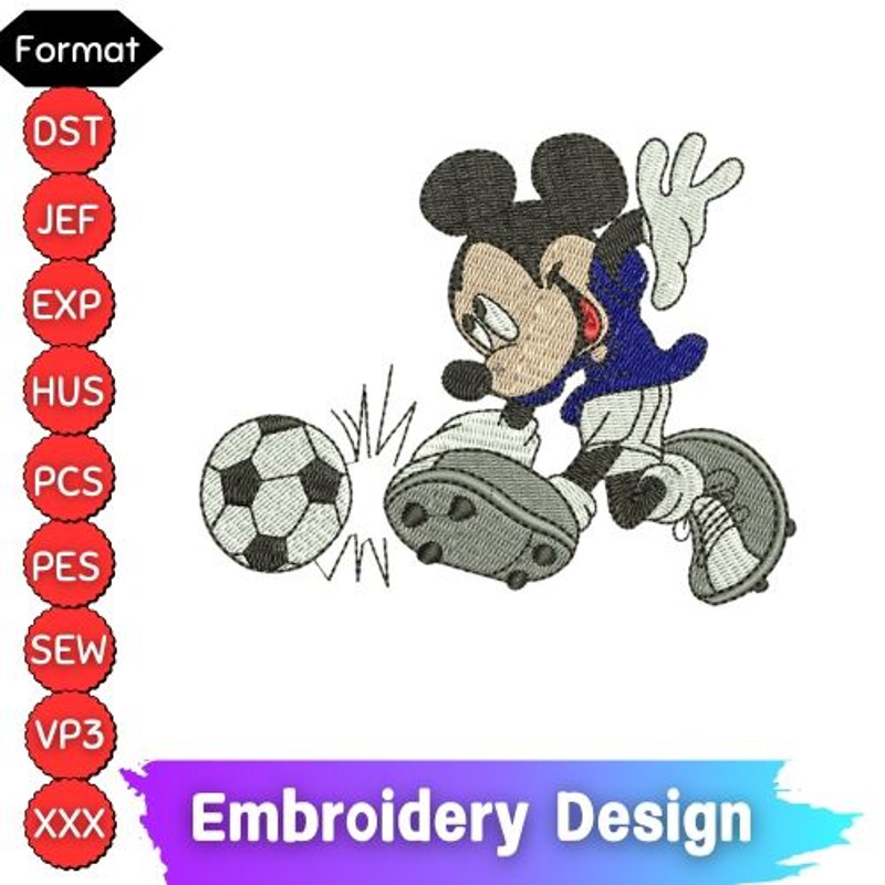 Mickey Mouse Embroidery Mickeymouse Mickey Mouse Football Embroidery Design Mickey Chutando 0