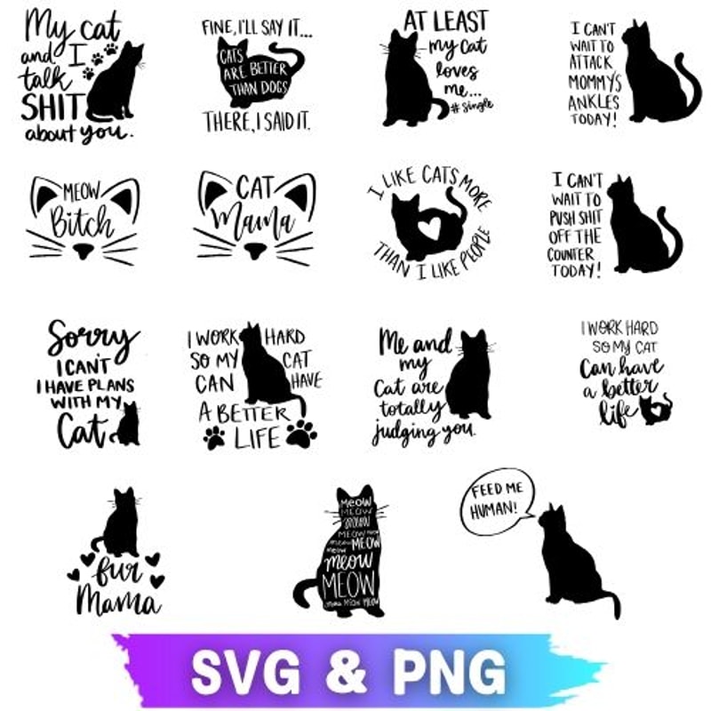Black Cat Bundle Cat SVG Cat PNG Black Cat SVG Black Cat PNG Peeking Cat Clipart Peeping Cat SVG Ca 0