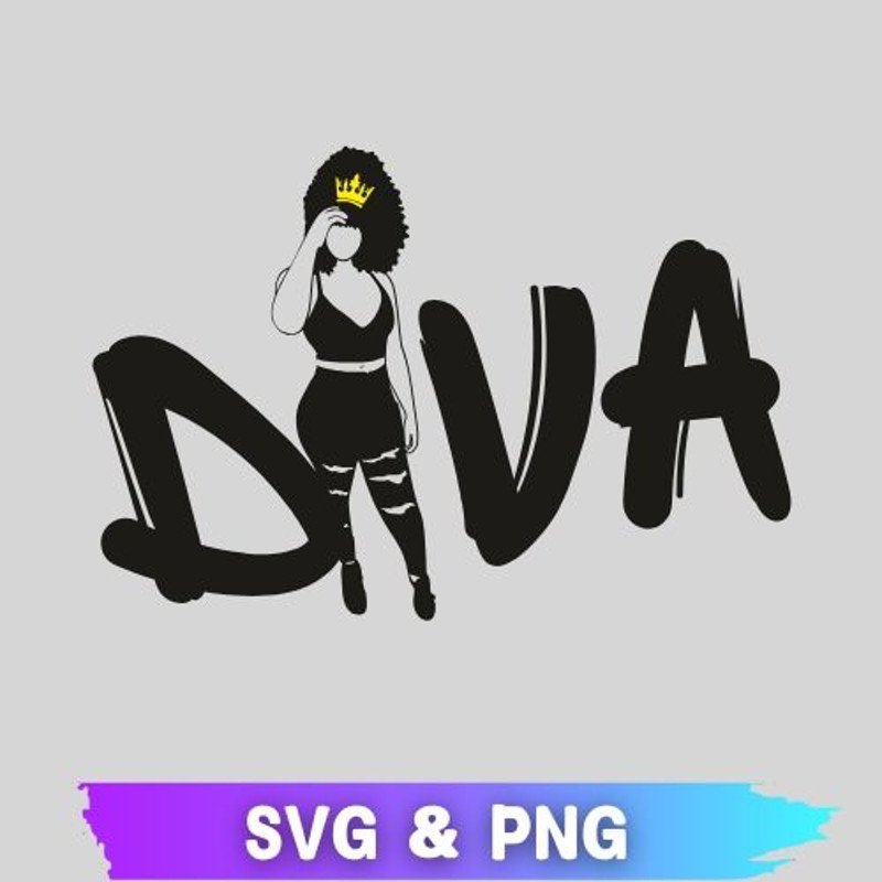 Afro Women SVG Sexy Black Woman SVG Diva Afro Women PNG Diva Afro Women SVG PNG Afro SVG Afro Girl 0