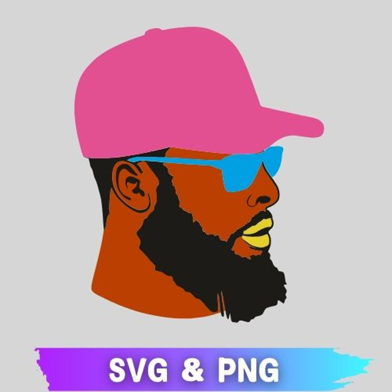 Black Man SVG Black Man Beard SVG Afro Man PNG Afro Man SVG PNG Afro SVG Afro PNG Afro Man With Cur 0