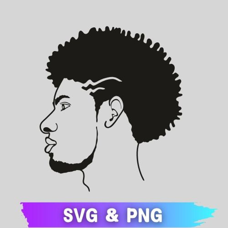 Black Man SVG Black Man Hair SVG Afro Man PNG Afro Man SVG PNG Afro SVG Afro PNG Afro Man With Curl 0