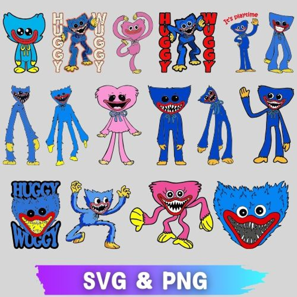 Huggy Wuggy SVG Bundle Poppy Playtime SVG Bundle Huggy Wuggy PNG Bundle Huggy Wuggy SVG PNG Kissy M 0