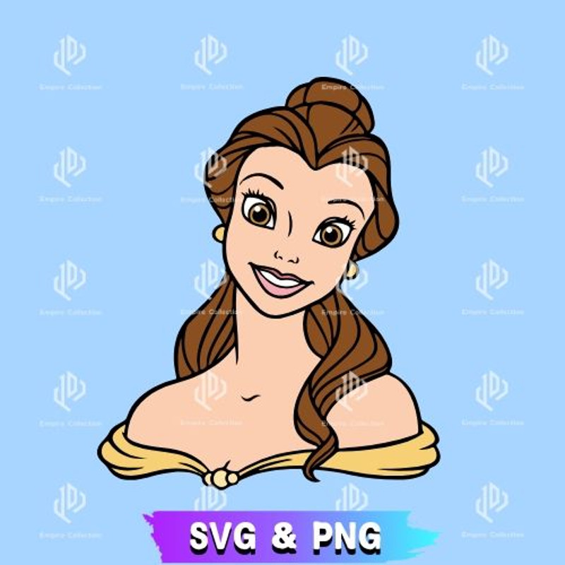 Disney Princess SVG Beauty And Beast SVG Belle PNG Clipart Beauty And The Beast SVG Disney SVG Prin 0