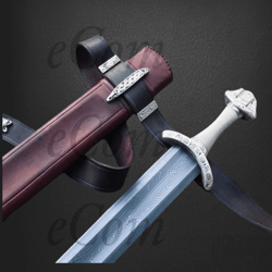 einherjar blade of valhalla viking long sword, hand forged norse inspired collectible replica sword with scabbard
