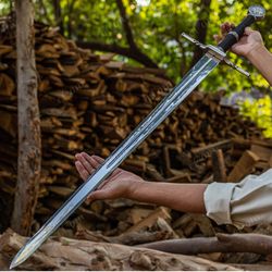 the witcher 3 wild hunt swords, geralt of rivia cosplay swords, white wolf monster slayer swords, replica swords kids gi