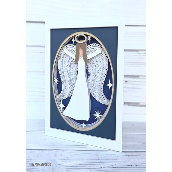 Angel Shadow box svg, Angel shadow box, Angel svg, 3d Angel | Inspire ...