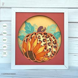 pumpkin shadow box svg, pumpkin flower shadow box svg, 3d pumpkin svg, 3d sunflower svg, pumpkin mandala svg, cricut svg
