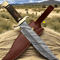 Buy Copper Damascus Hunting Bowie Knife
