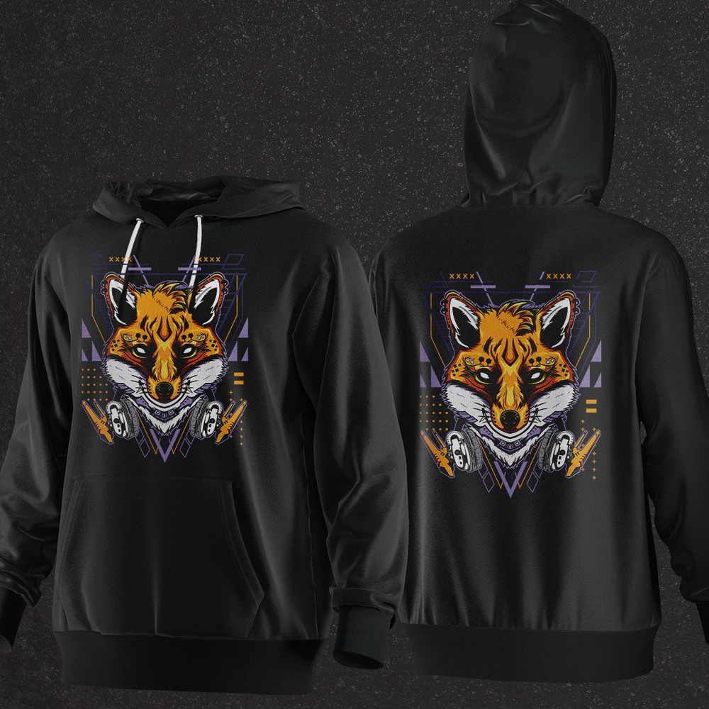 Cyber Fox Vector TShirt Design AI EPS PSD PDF DXF SVG WEBP JPG PNG 2