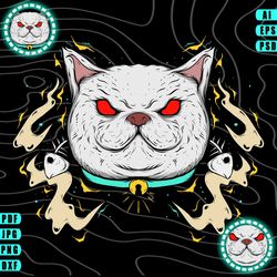 scary cat - vector t-shirt design ( ai, eps, psd, pdf, dxf, svg, webp, jpg, png )