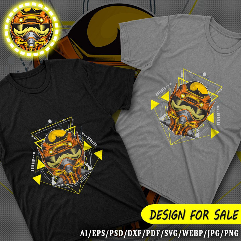Yellow Robot Vector TShirt Design AI EPS PSD PDF DXF SVG WEBP JPG PNG 1