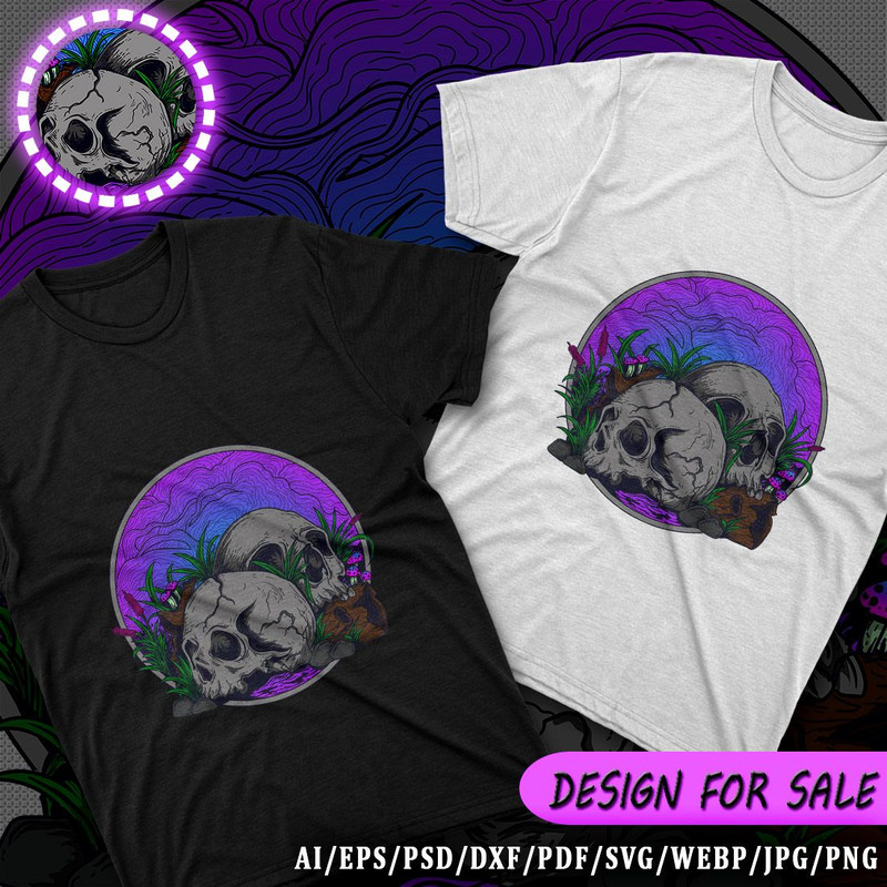 Skulls Vector TShirt Design AI EPS PSD PDF DXF SVG WEBP JPG PNG 1