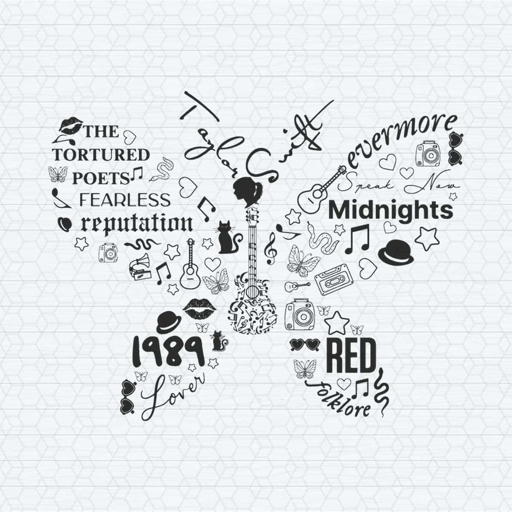 Taylor Swift Album Small Butterfly Guitar SVG.jpg