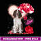 Cute English Springer Spaniel Balloon Heart Valentine's Day - Instant PNG Sublimation Download