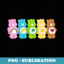 care bears vintage classic rainbow bears group line up - sublimation digital download