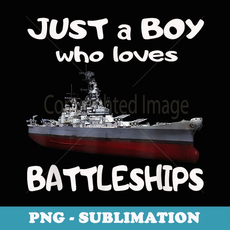 Boy Who Loves Battleship USS New Jersey BB-62 WW2 Warship - PNG Transparent Sublimation File