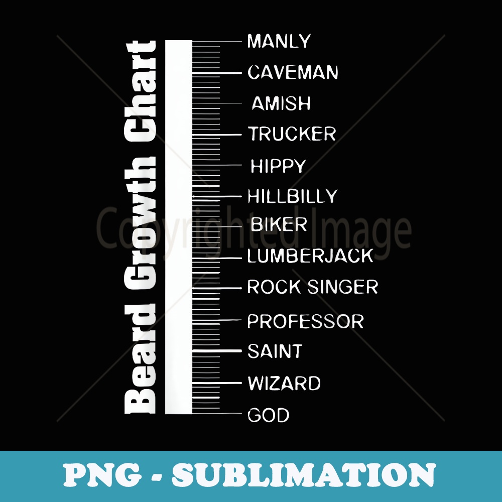 Beard Growth Chart Length Ruler Cute Men - Premium PNG Sublimation File