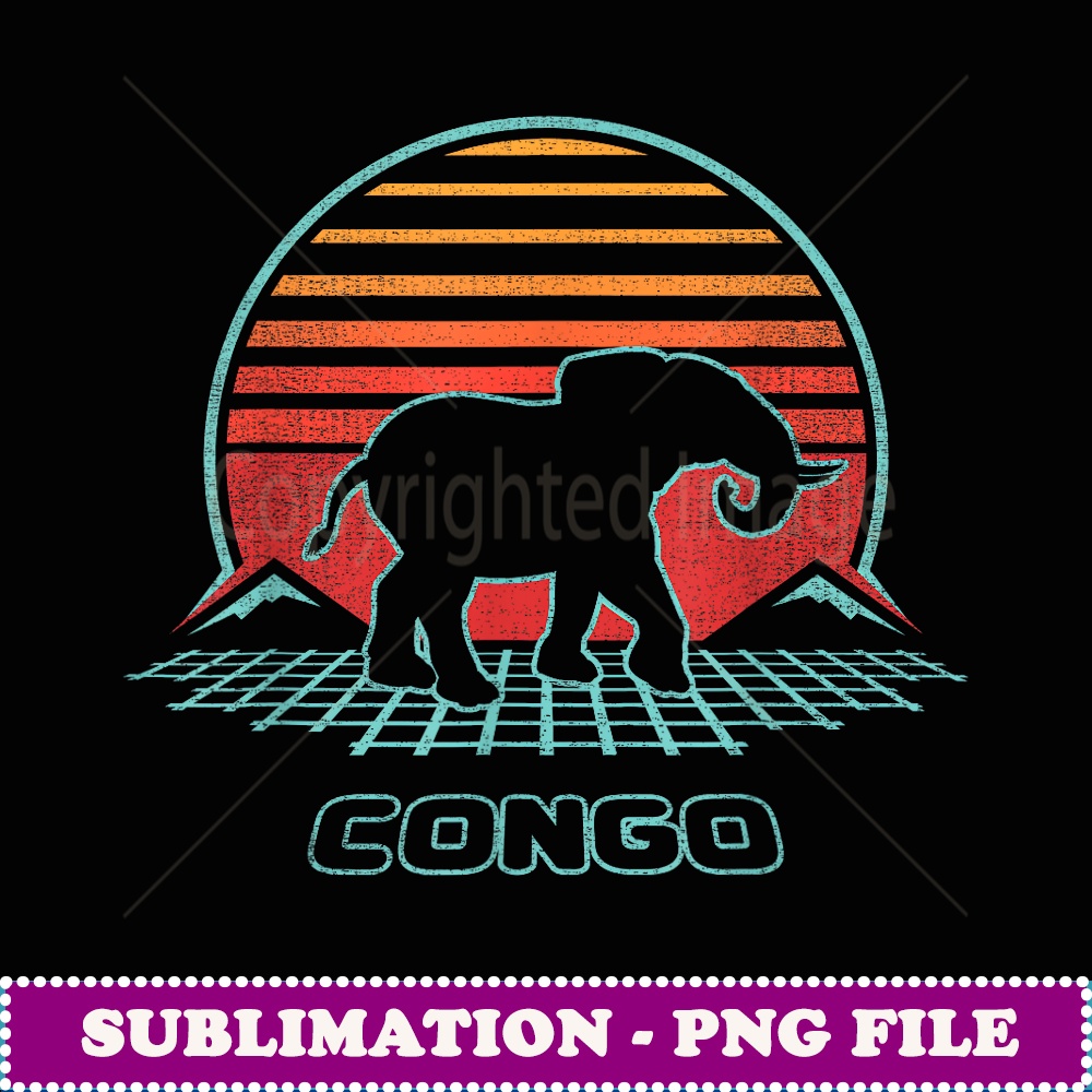 Congo Retro Vintage 80s Style - Decorative Sublimation PNG File