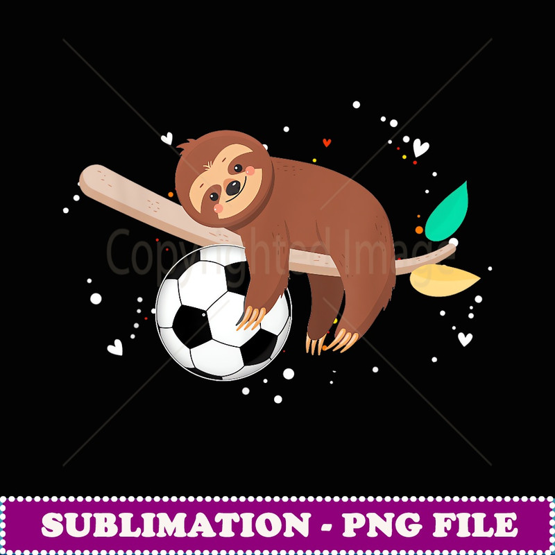 Cute Baby Sloth Soccer Gift - Trendy Sublimation Digital Download