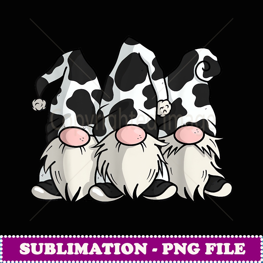 Cute Bearded Nordic Cow Print Gnomes - Sublimation PNG File