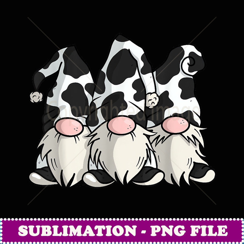 Cute Bearded Nordic Cow Print Gnomes - Sublimation PNG File
