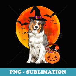 dog halloween australian shepherd jack o lantern pumpkin - artistic sublimation digital file
