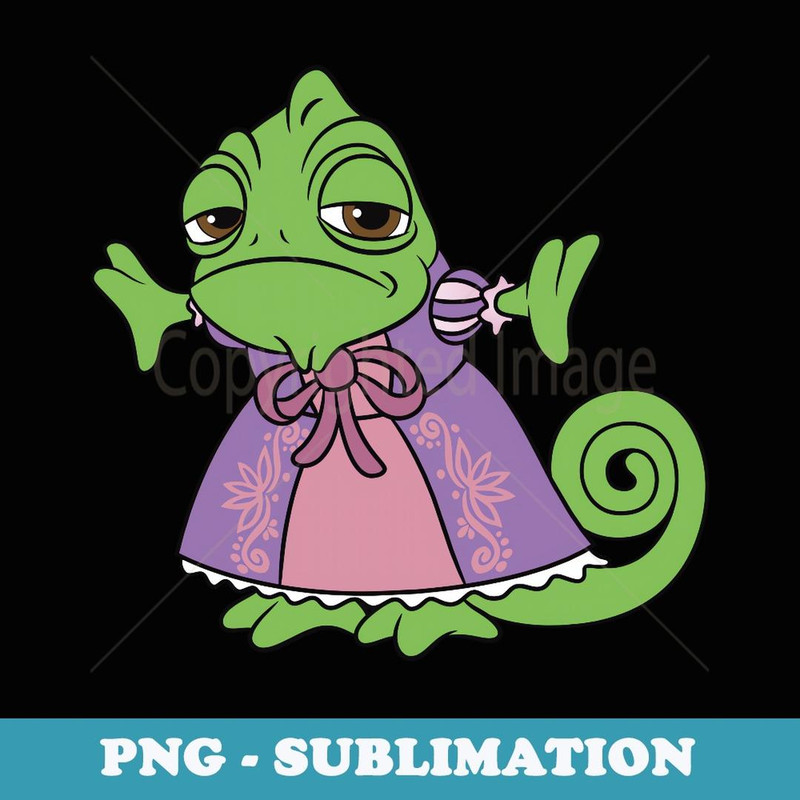 Disney Tangled Cute Pascal Dressed Up Big Chest Portrait - Signature Sublimation PNG File