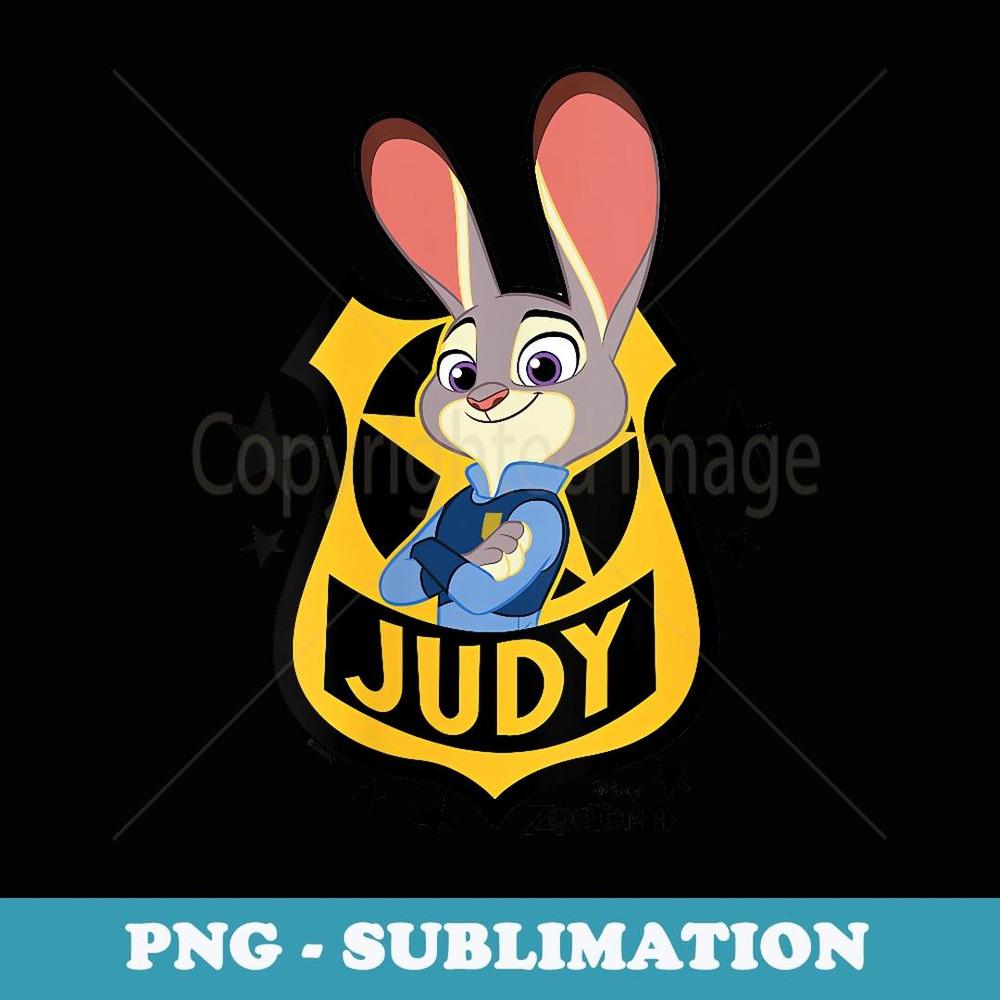 s Zootopia - Judy Hopps Police Officer Badge - Vintage Sublimation PNG Download