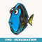 Disney Pixar Finding Nemo Dory Blue Fish Sketch Portrait - PNG Sublimation Digital Download
