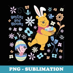disney winnie the pooh & piglet easter besties and blooms - vintage sublimation png download