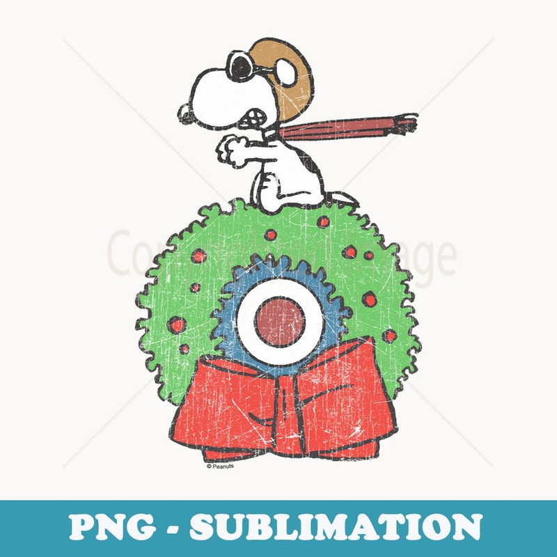 Peanuts Holiday Snoopy Target Wreath - Modern Sublimation PNG File