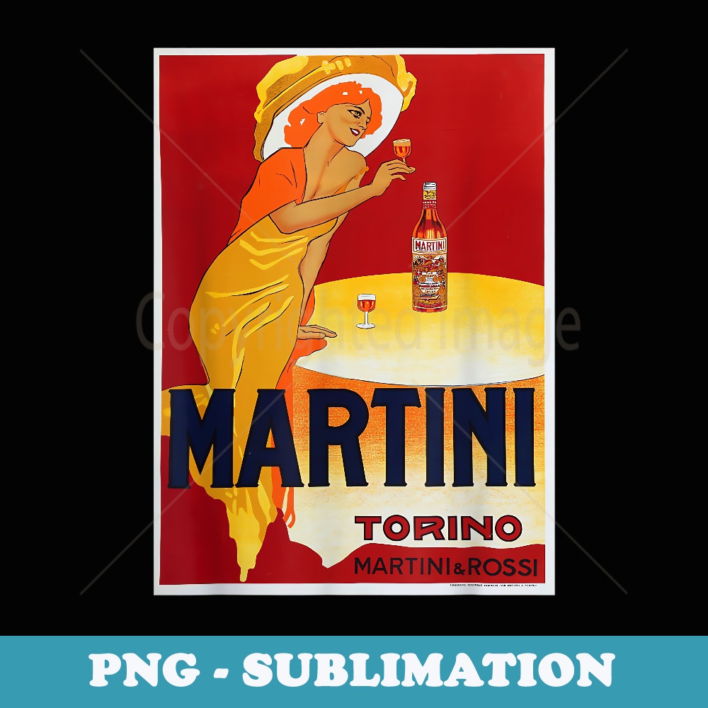 Vintage Art Nouveau Martini Advertisement - Trendy Sublimation Digital Download