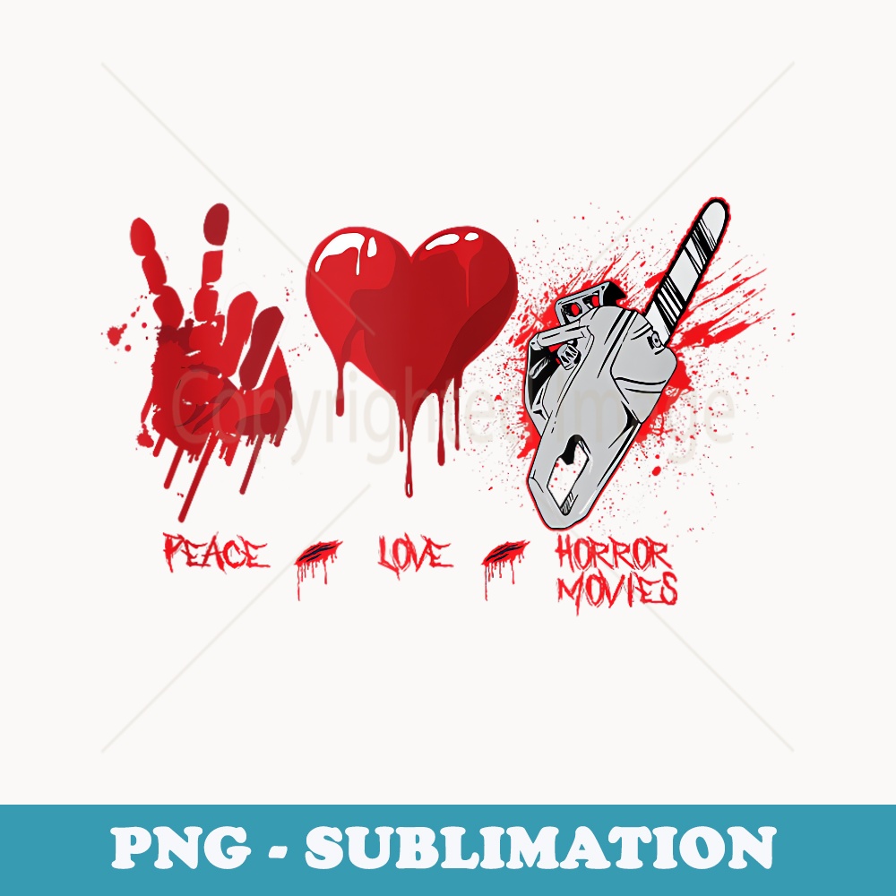 Scary Peace Love Horror Movies Chain Saw Heart - Professional Sublimation Digital Download