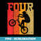 4th Birthday Boys 4 Year Old Four BMX Bike racing bicycle - Trendy Sublimation Digital Download