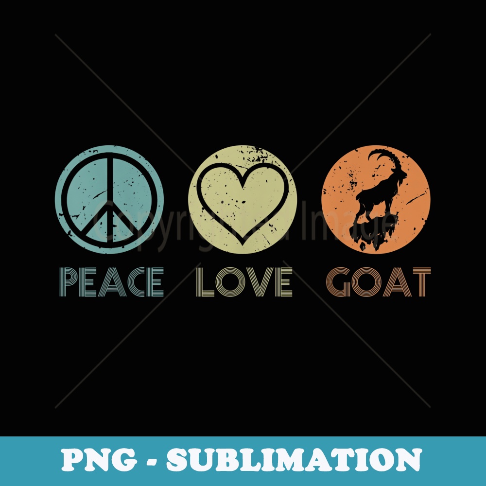 Retro Vintage Peace Love Goat T Funny Goat Lover s - Aesthetic Sublimation Digital File