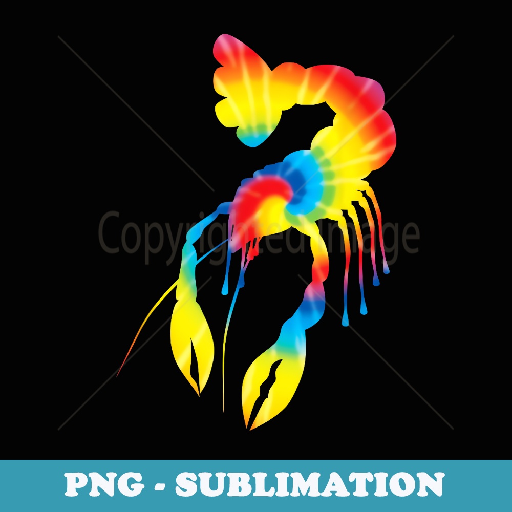 Tie Dye Lobster Rainbow Print Crayfish Hippie Peace - Modern Sublimation PNG File
