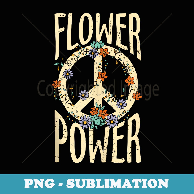Flower Power Peace - Hippie - Sublimation PNG File