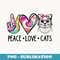 Cat Rescue Adopt A Cat Cat Mom Tie Dye Peace Love Cat - PNG Sublimation Digital Download