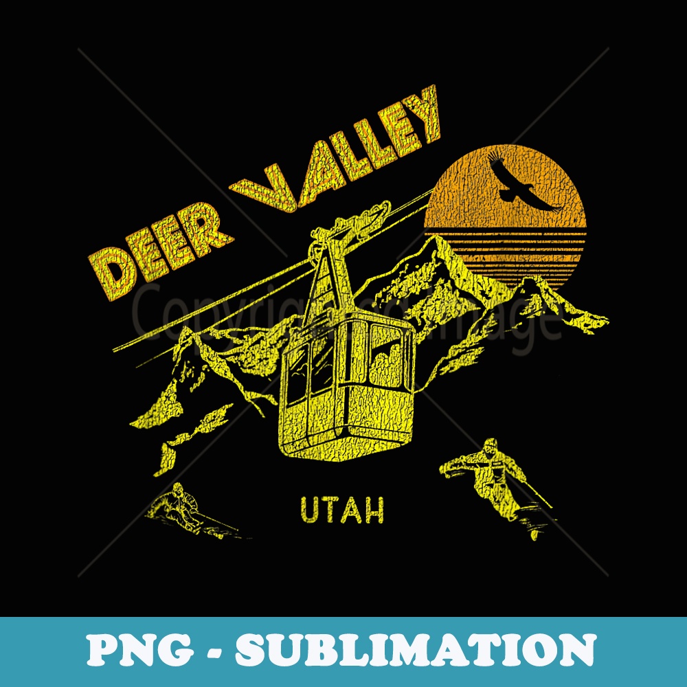 Deer Valley Utah Retro Skiing - PNG Transparent Sublimation Design