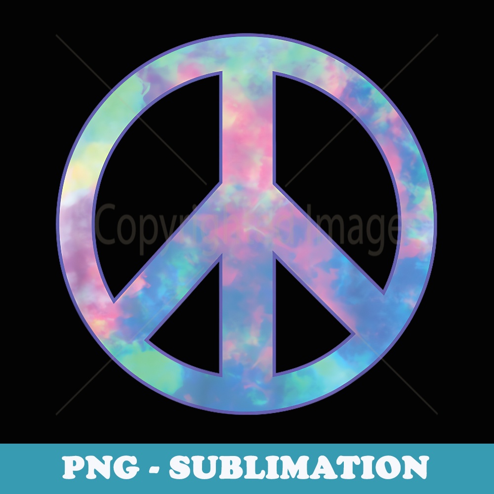 Peace Sign Bright Colorful Flowers 60's 70's Hippie Costume - Creative Sublimation PNG Download
