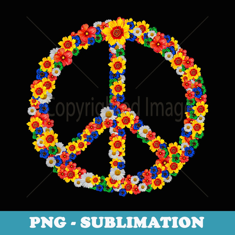 Peace Love 60s 70s Flower Power Hippie Outfit - Digital Sublimation Download File